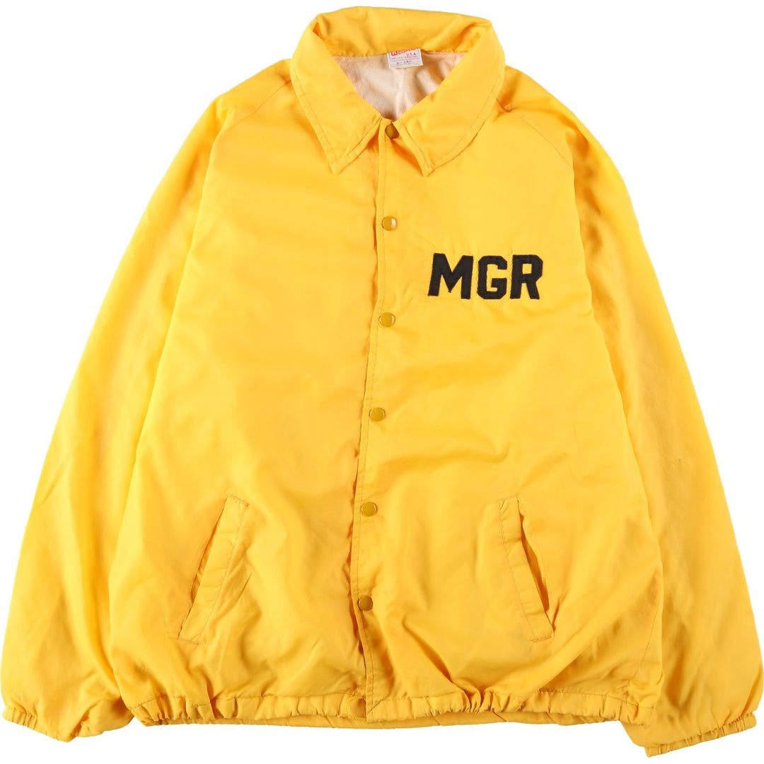 1980'S Warwick Coach Jacket, Men's Size XL (approx.), Vintage Nylon yellow type Vintage Second Hand