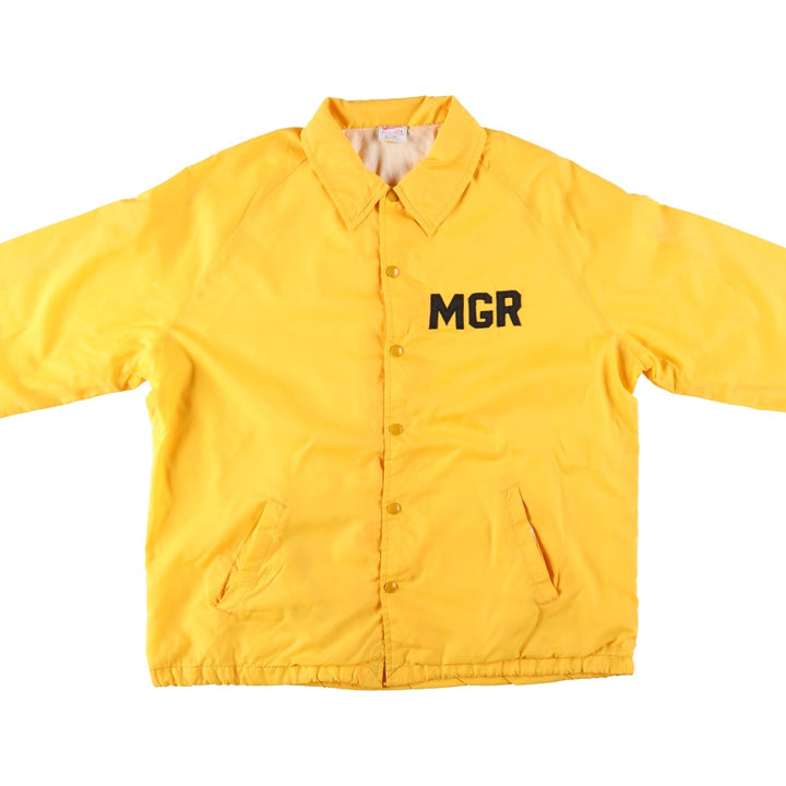 1980'S Warwick Coach Jacket, Men's Size XL (approx.), Vintage Nylon yellow type Vintage Second Hand