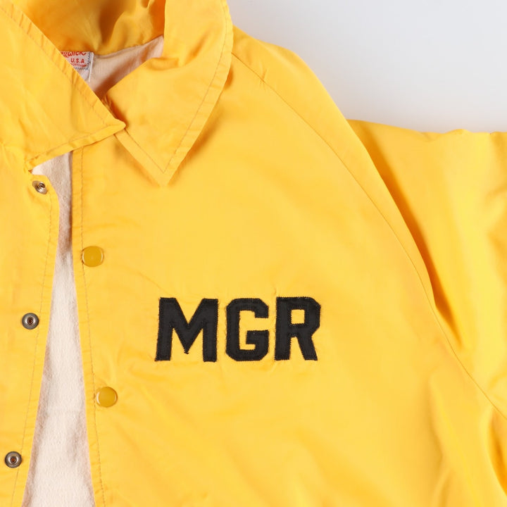 1980'S Warwick Coach Jacket, Men's Size XL (approx.), Vintage Nylon yellow type Vintage Second Hand