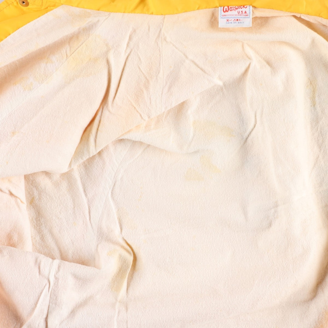 1980'S Warwick Coach Jacket, Men's Size XL (approx.), Vintage Nylon yellow type Vintage Second Hand
