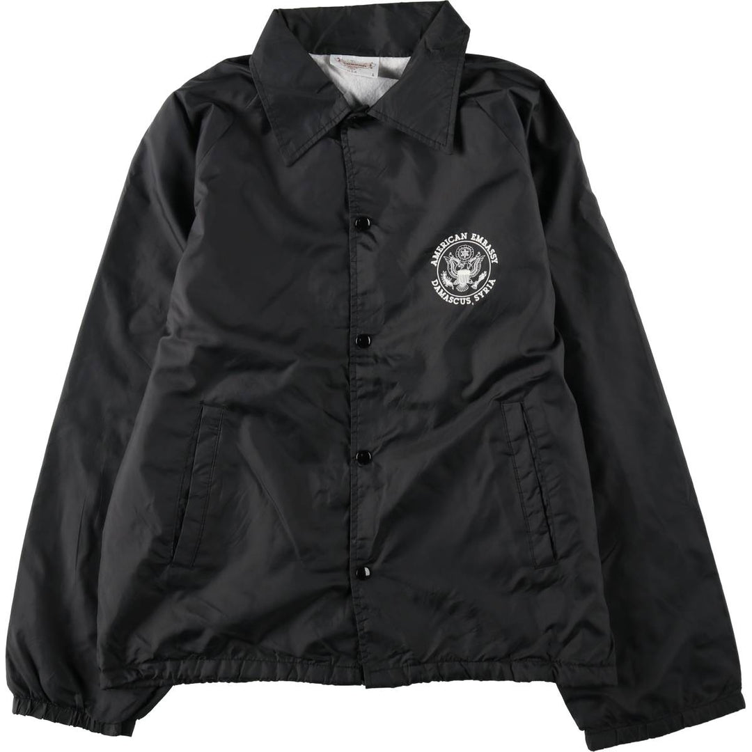 80s-90'S AUBURN Coach Jacket, Made in USA, Men's Size L (approx.), Vintage Nylon black type Vintage Second Hand