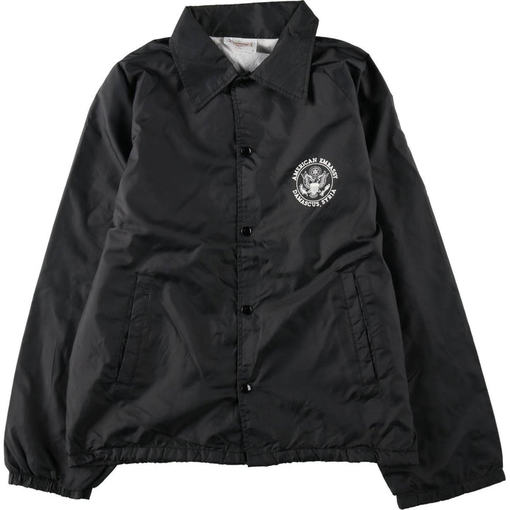 80s-90'S AUBURN Coach Jacket, Made in USA, Men's Size L (approx.), Vintage Nylon black type Vintage Second Hand