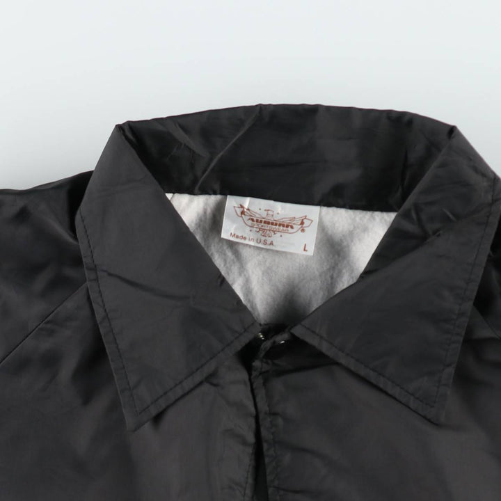 80s-90'S AUBURN Coach Jacket, Made in USA, Men's Size L (approx.), Vintage Nylon black type Vintage Second Hand