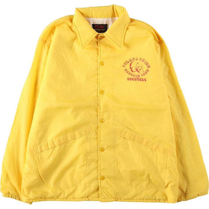 1980'S Dunbrooke Pla-Jac Coach Jacket, Made in USA, Men's Size L (approx.), Vintage Nylon yellow type Vintage Second Hand