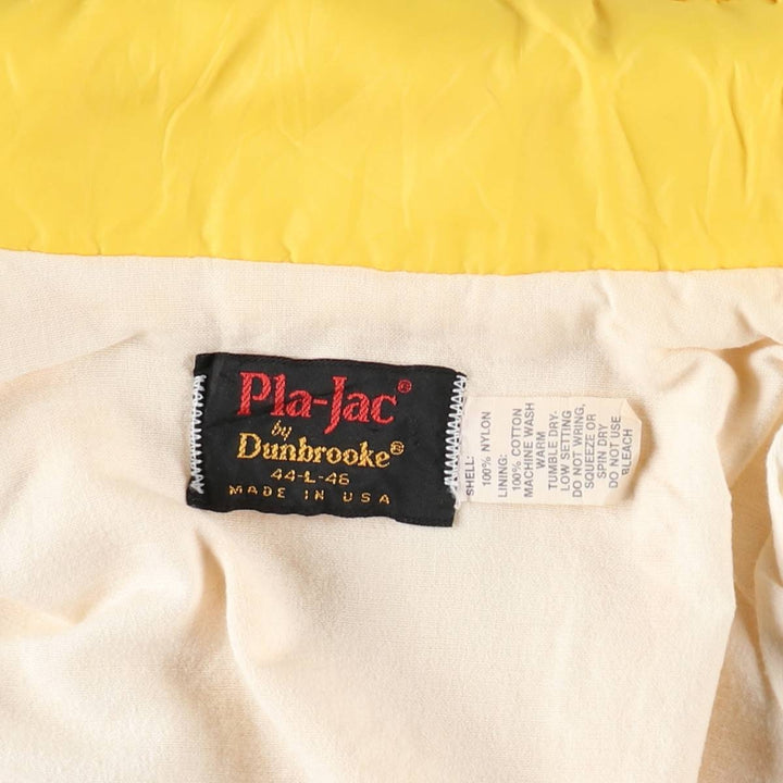 1980'S Dunbrooke Pla-Jac Coach Jacket, Made in USA, Men's Size L (approx.), Vintage Nylon yellow type Vintage Second Hand