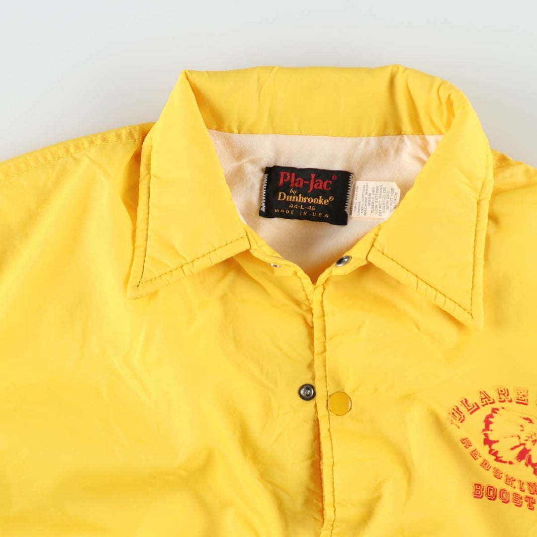 1980'S Dunbrooke Pla-Jac Coach Jacket, Made in USA, Men's Size L (approx.), Vintage Nylon yellow type Vintage Second Hand