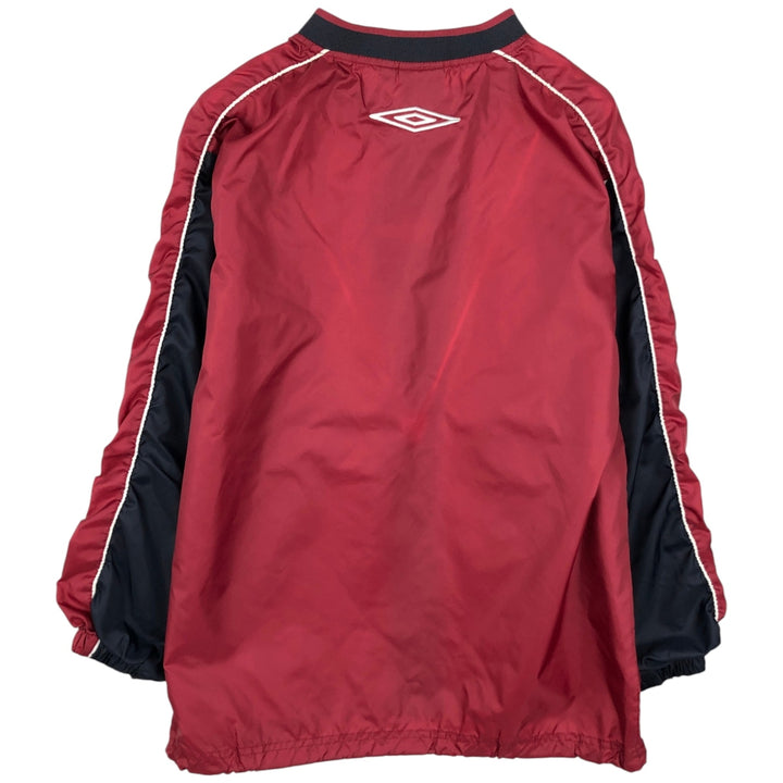 Umbro V-neck Warm-up Pullover (Men's Size S) polyester Red type red-purple Vintage Second Hand
