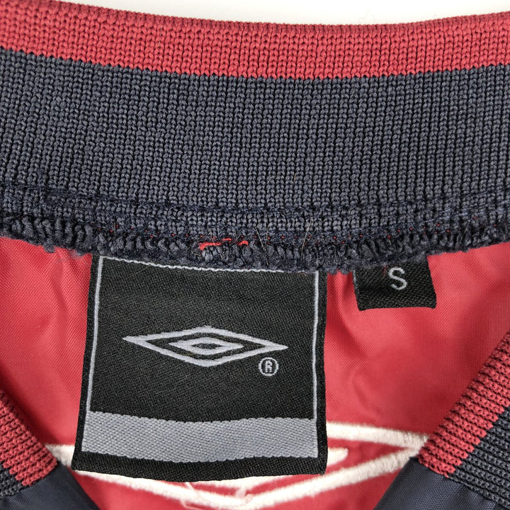 Umbro V-neck Warm-up Pullover (Men's Size S) polyester Red type red-purple Vintage Second Hand