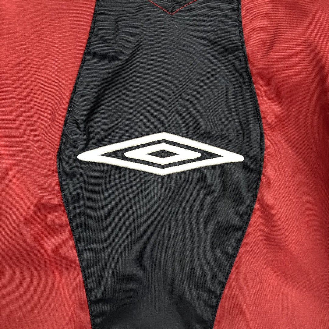 Umbro V-neck Warm-up Pullover (Men's Size S) polyester Red type red-purple Vintage Second Hand