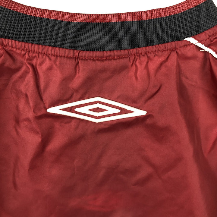 Umbro V-neck Warm-up Pullover (Men's Size S) polyester Red type red-purple Vintage Second Hand