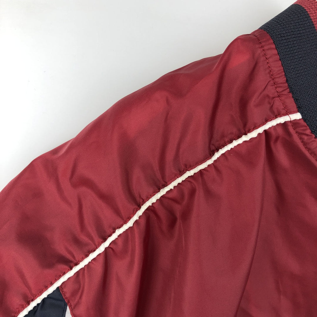 Umbro V-neck Warm-up Pullover (Men's Size S) polyester Red type red-purple Vintage Second Hand