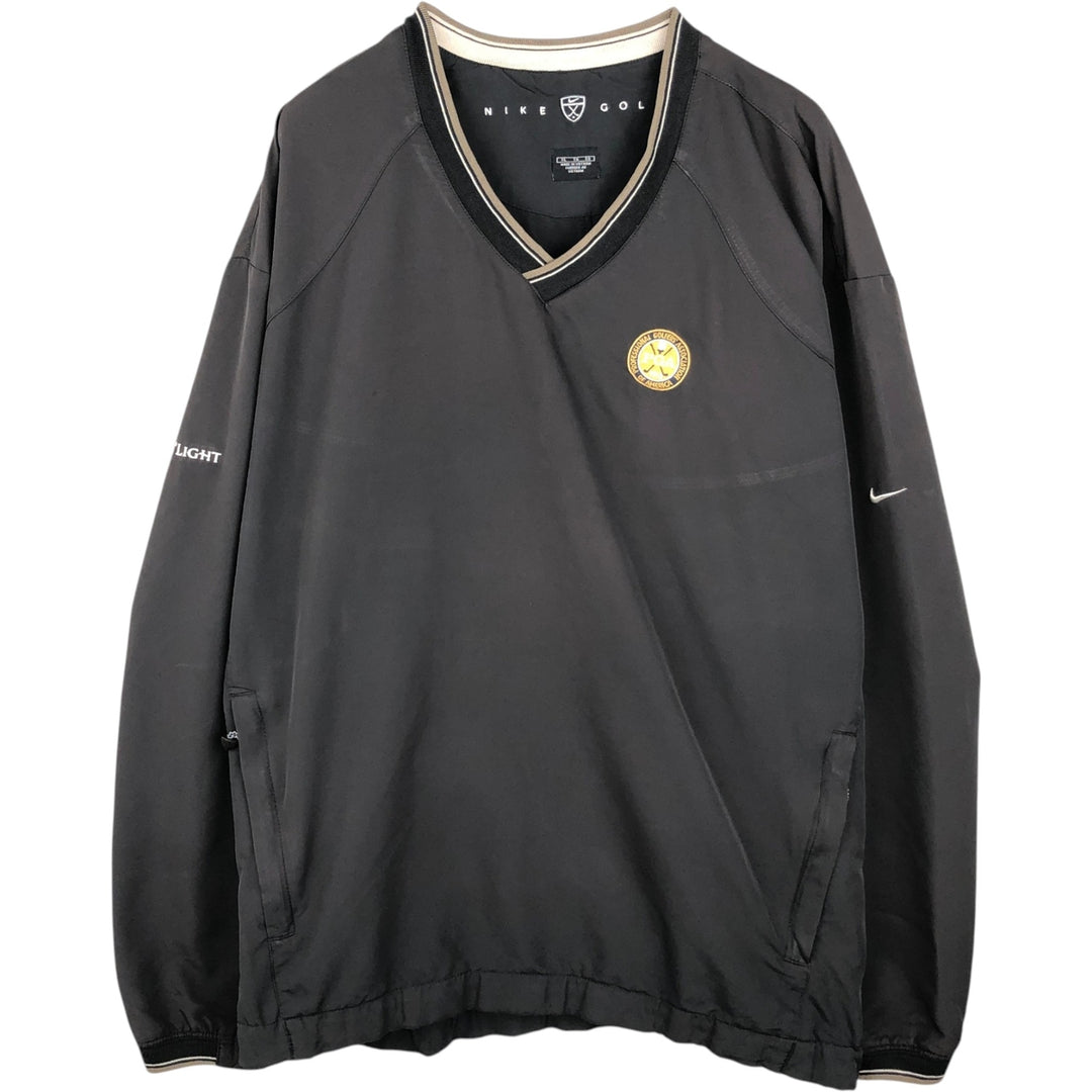 Nike Golf V-Neck Warm-Up Pullover, Men's XL polyester black type Vintage Second Hand