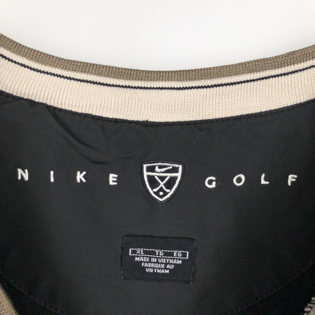 Nike Golf V-Neck Warm-Up Pullover, Men's XL polyester black type Vintage Second Hand