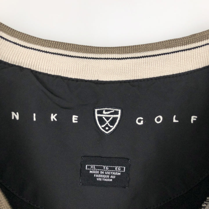 Nike Golf V-Neck Warm-Up Pullover, Men's XL polyester black type Vintage Second Hand