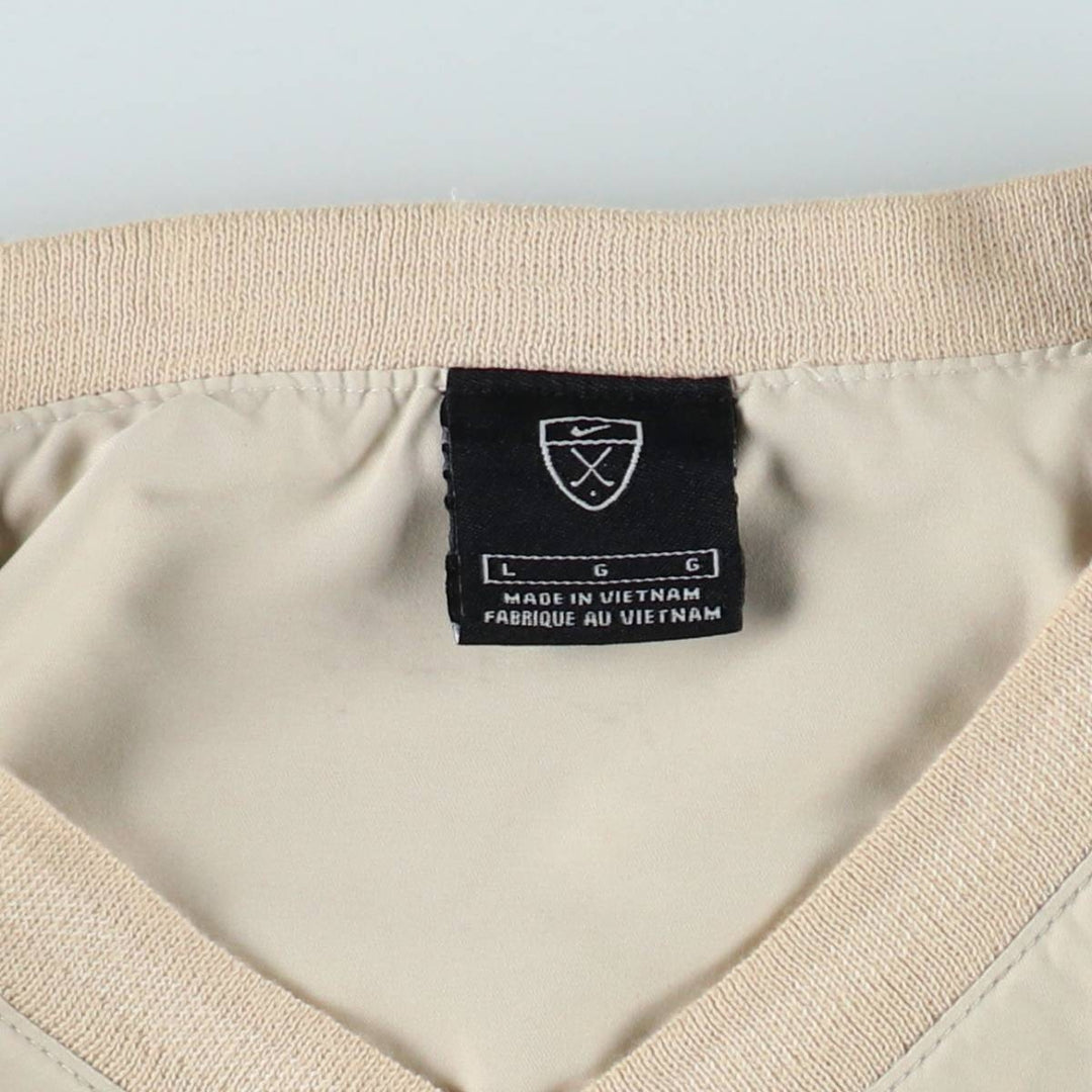 Nike Golf Warm-up Pullover, Men's Size L polyester ivory Vintage Second Hand
