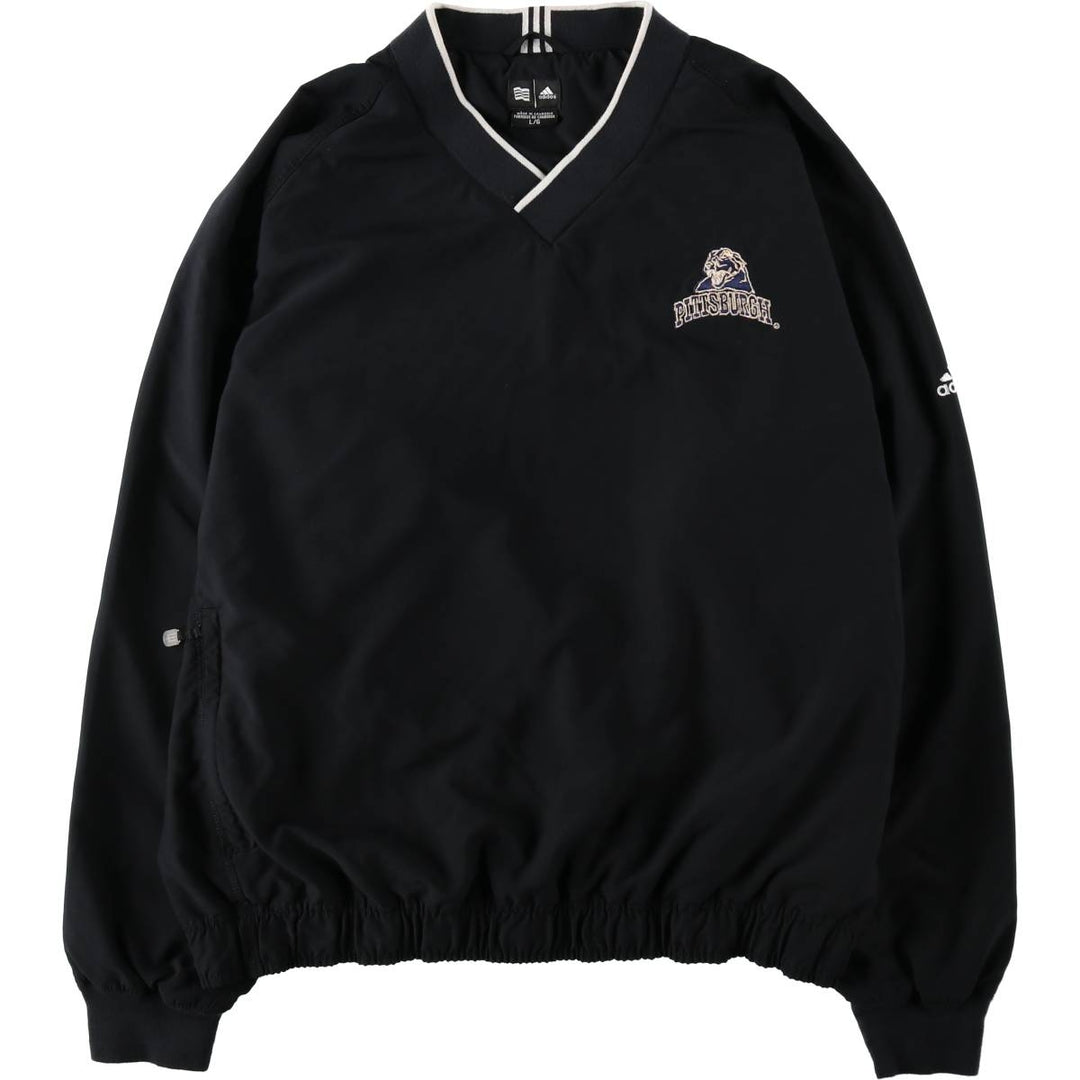 2000'S adidas V-neck warm-up pullover, men's size L polyester black type Vintage Second Hand