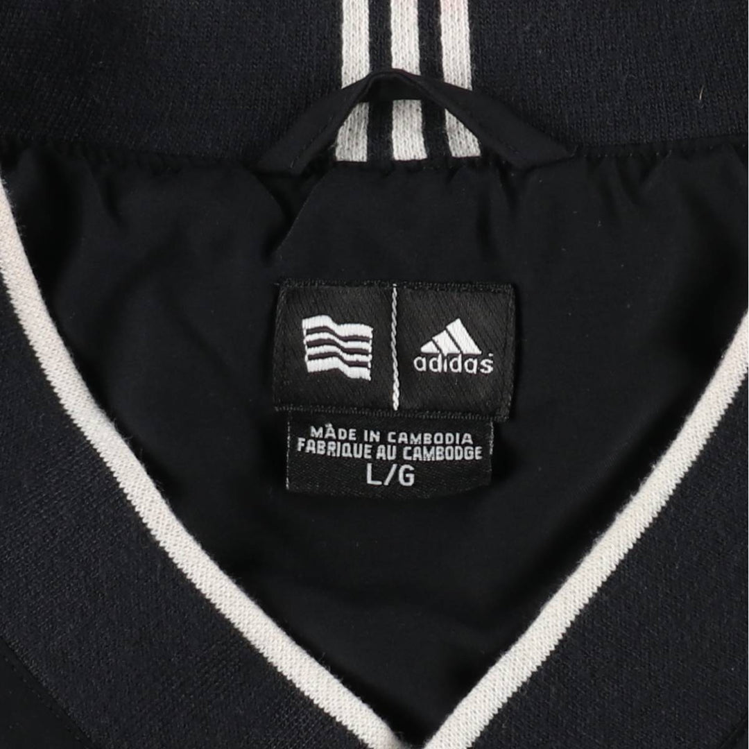 2000'S adidas V-neck warm-up pullover, men's size L polyester black type Vintage Second Hand