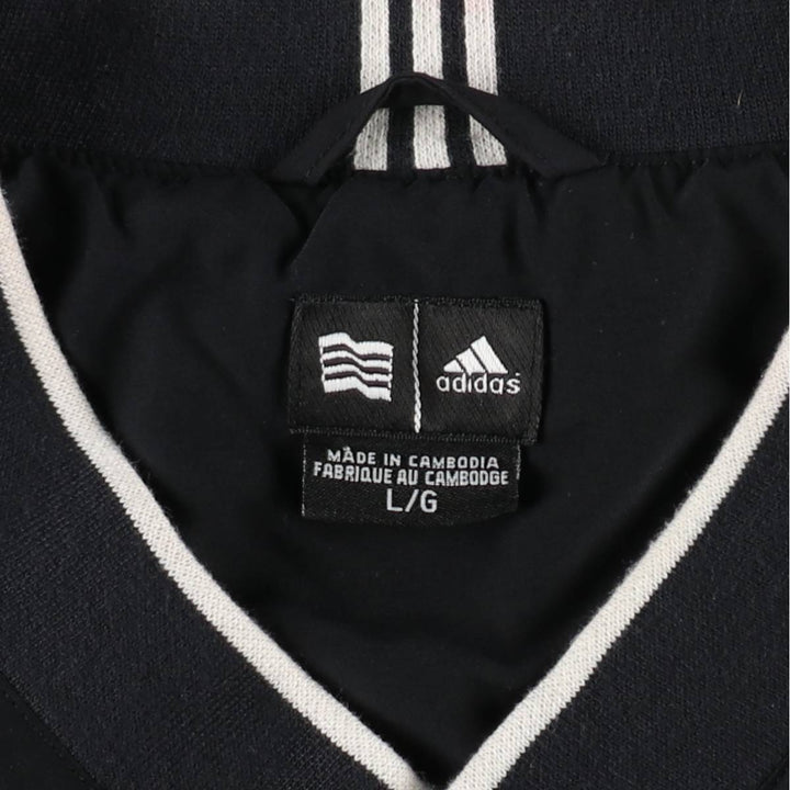 2000'S adidas V-neck warm-up pullover, men's size L polyester black type Vintage Second Hand