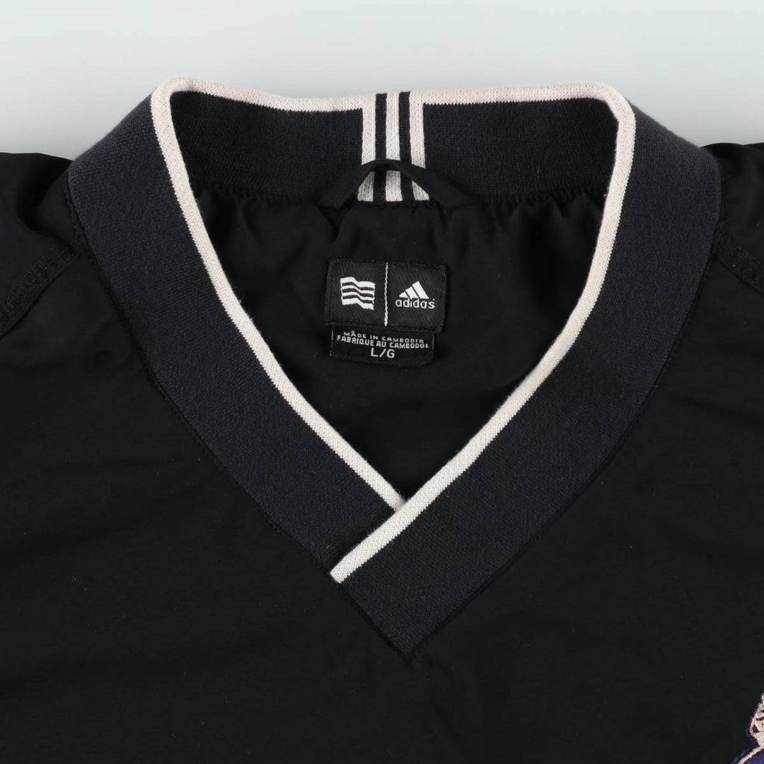 2000'S adidas V-neck warm-up pullover, men's size L polyester black type Vintage Second Hand