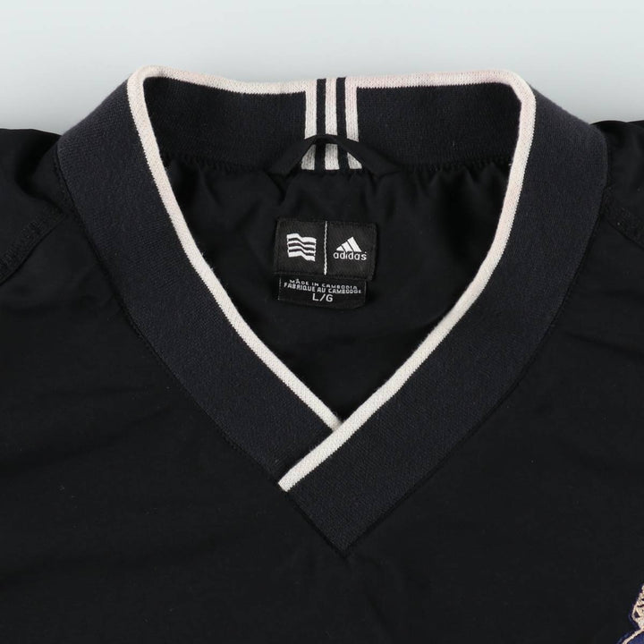 2000'S adidas V-neck warm-up pullover, men's size L polyester black type Vintage Second Hand
