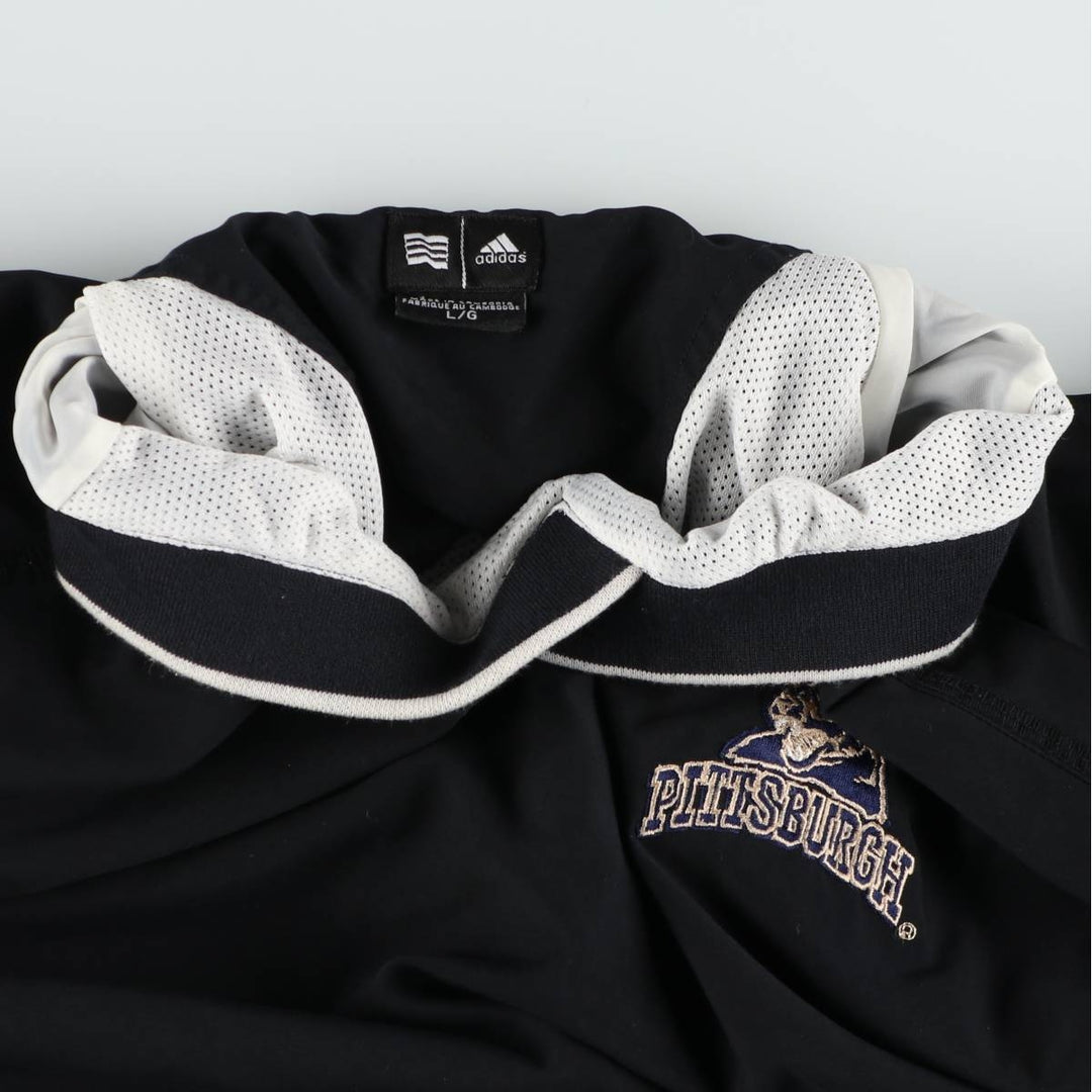 2000'S adidas V-neck warm-up pullover, men's size L polyester black type Vintage Second Hand