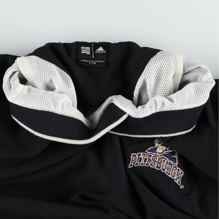 2000'S adidas V-neck warm-up pullover, men's size L polyester black type Vintage Second Hand