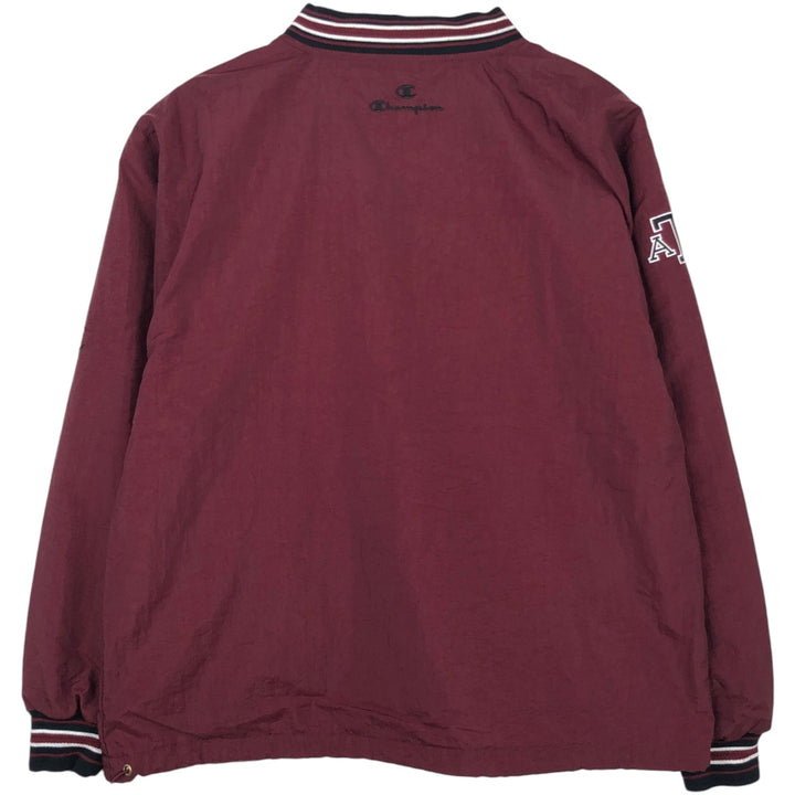 90'S Champion College V-neck nylon pullover, men's M size, vintage Nylon wine-red Vintage Second Hand