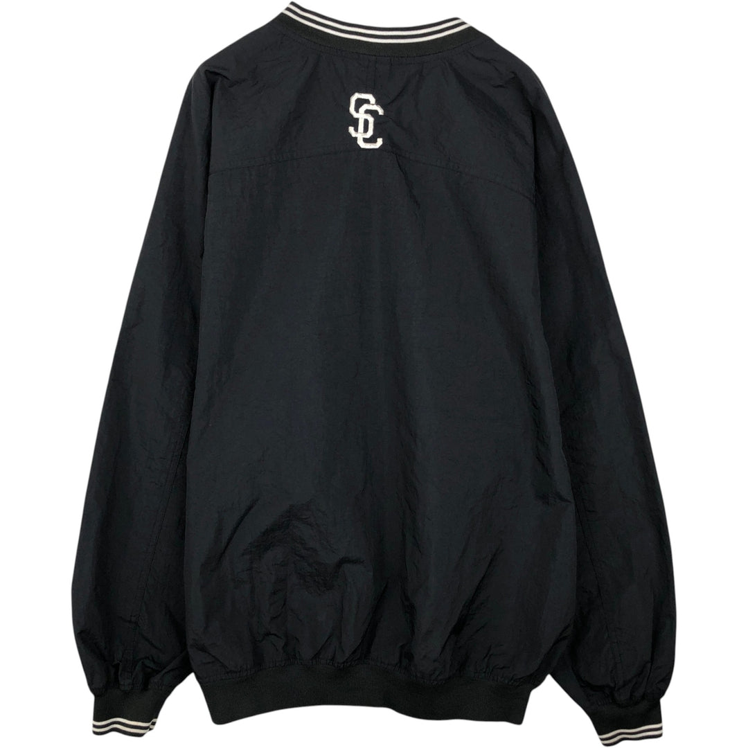 90'S Nike College V-Neck Nylon Pullover, Men's Size XL (Equivalent), Vintage Nylon black type Vintage Second Hand