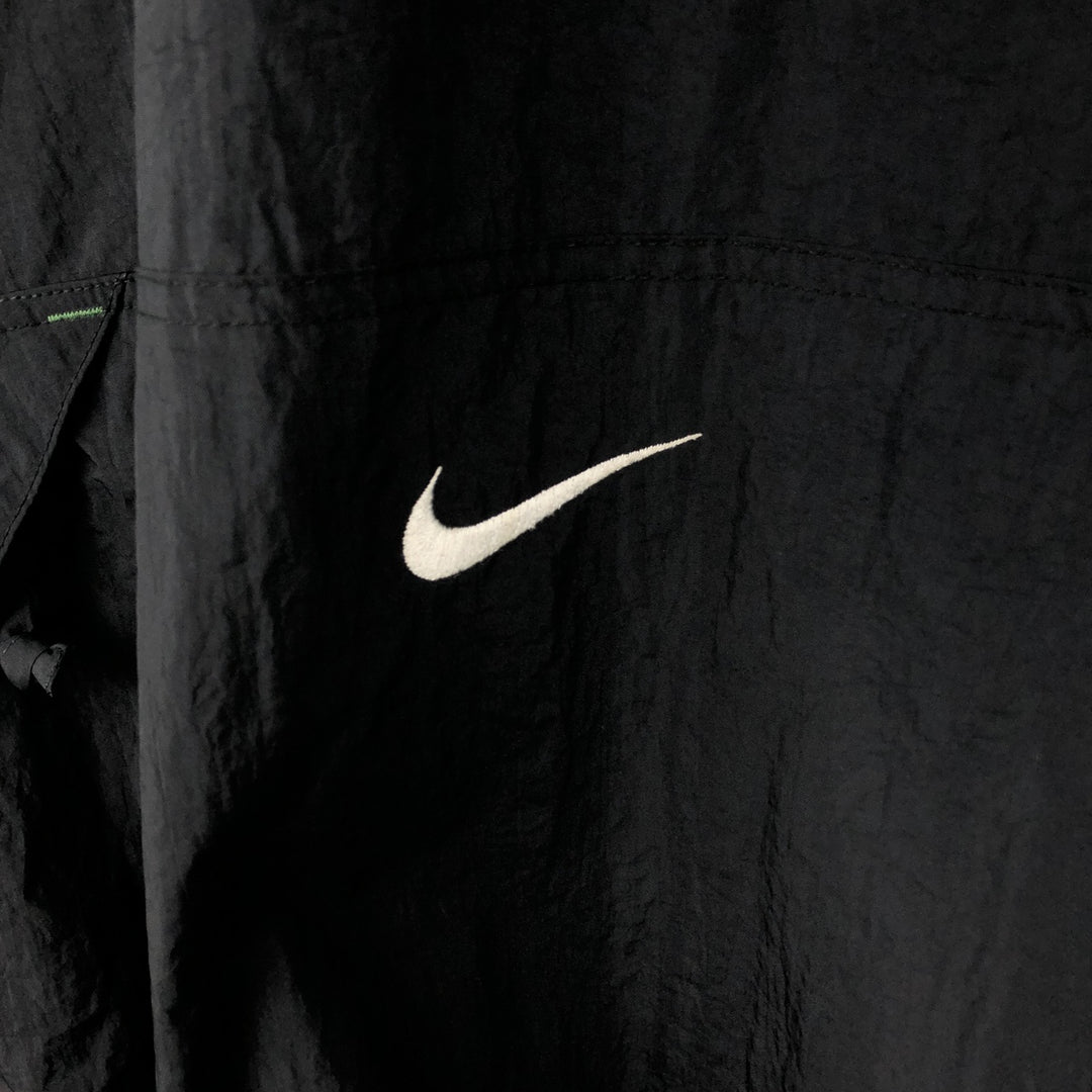 90'S Nike College V-Neck Nylon Pullover, Men's Size XL (Equivalent), Vintage Nylon black type Vintage Second Hand