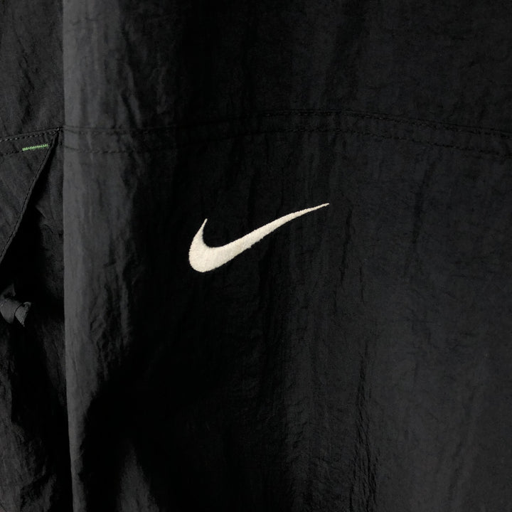 90'S Nike College V-Neck Nylon Pullover, Men's Size XL (Equivalent), Vintage Nylon black type Vintage Second Hand