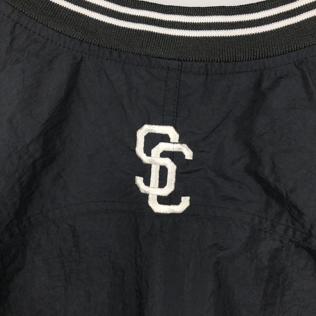 90'S Nike College V-Neck Nylon Pullover, Men's Size XL (Equivalent), Vintage Nylon black type Vintage Second Hand
