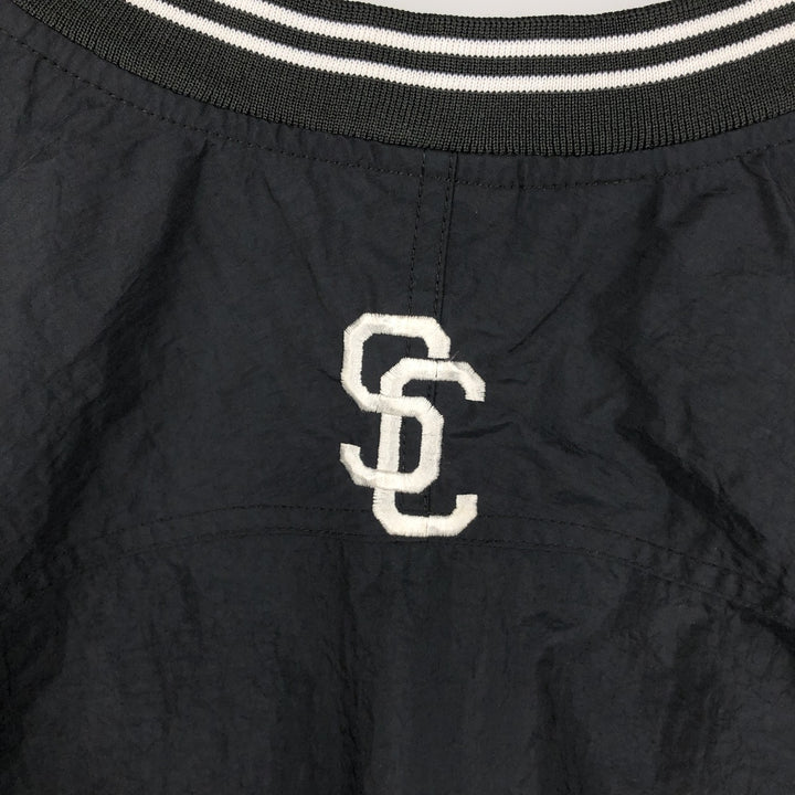 90'S Nike College V-Neck Nylon Pullover, Men's Size XL (Equivalent), Vintage Nylon black type Vintage Second Hand