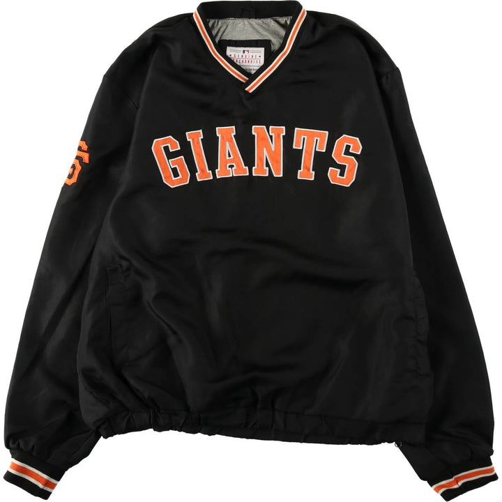 1990'S Carl Banks MLB San Francisco Giants V-neck Warm-up Pullover, Men's XL equivalent, Vintage polyester black type Vintage Second Hand