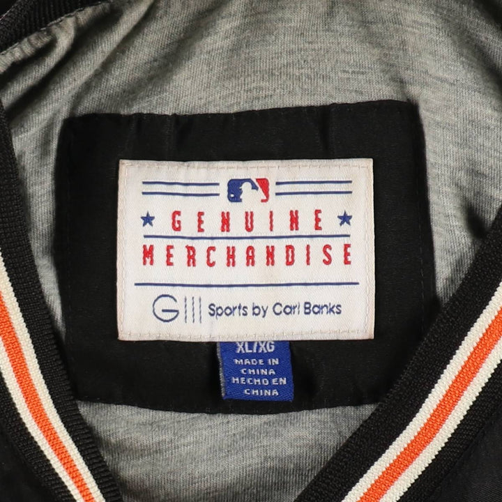 1990'S Carl Banks MLB San Francisco Giants V-neck Warm-up Pullover, Men's XL equivalent, Vintage polyester black type Vintage Second Hand