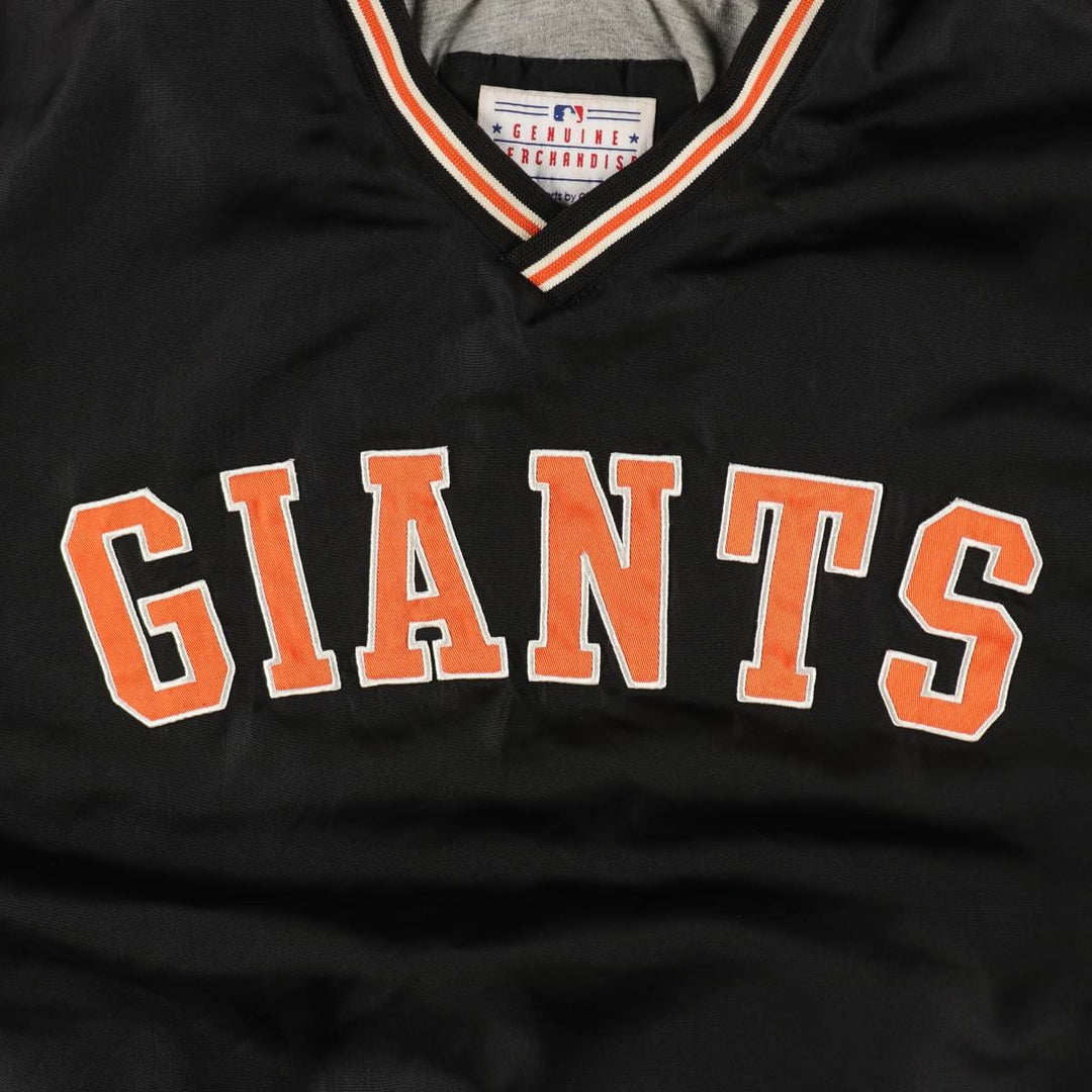 1990'S Carl Banks MLB San Francisco Giants V-neck Warm-up Pullover, Men's XL equivalent, Vintage polyester black type Vintage Second Hand