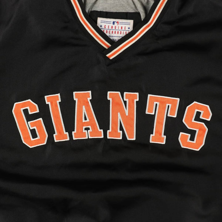 1990'S Carl Banks MLB San Francisco Giants V-neck Warm-up Pullover, Men's XL equivalent, Vintage polyester black type Vintage Second Hand