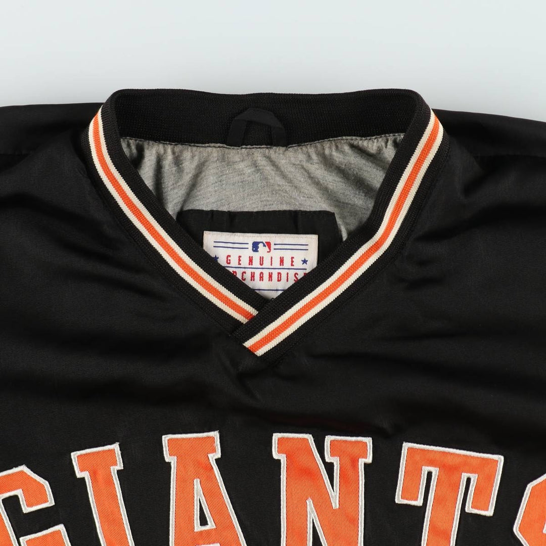 1990'S Carl Banks MLB San Francisco Giants V-neck Warm-up Pullover, Men's XL equivalent, Vintage polyester black type Vintage Second Hand