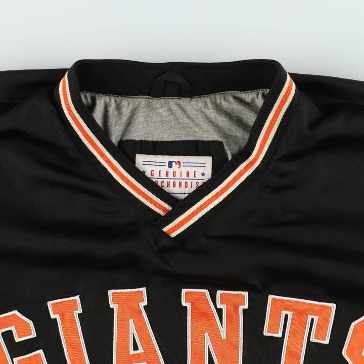 1990'S Carl Banks MLB San Francisco Giants V-neck Warm-up Pullover, Men's XL equivalent, Vintage polyester black type Vintage Second Hand