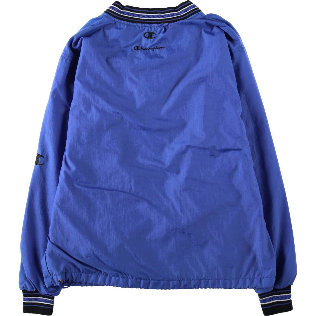 Champion V-neck Warm-up Pullover (Men's Size S) Nylon blue type Vintage Second Hand