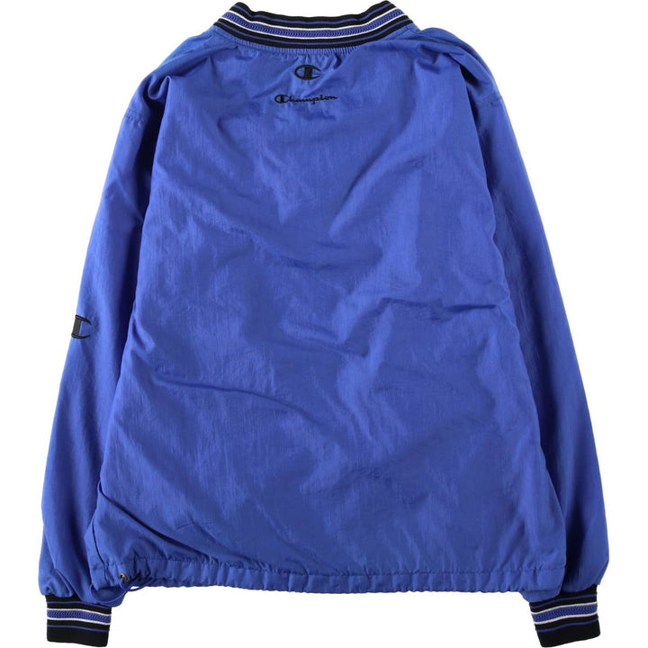 Champion V-neck Warm-up Pullover (Men's Size S) Nylon blue type Vintage Second Hand