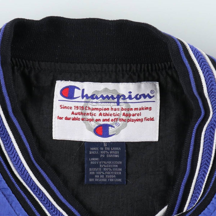 Champion V-neck Warm-up Pullover (Men's Size S) Nylon blue type Vintage Second Hand