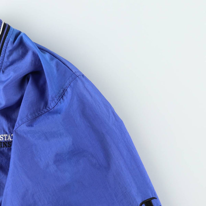 Champion V-neck Warm-up Pullover (Men's Size S) Nylon blue type Vintage Second Hand