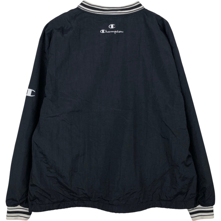90'S Champion College V-Neck Nylon Pullover, Men's Size L (approx.), Vintage Nylon black type Vintage Second Hand