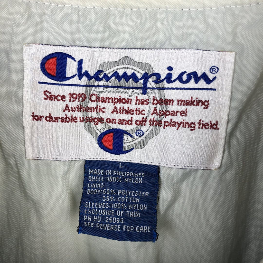90'S Champion College V-Neck Nylon Pullover, Men's Size L (approx.), Vintage Nylon black type Vintage Second Hand