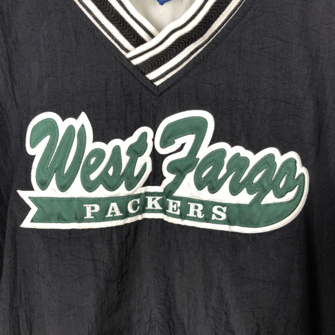 90'S Champion College V-Neck Nylon Pullover, Men's Size L (approx.), Vintage Nylon black type Vintage Second Hand