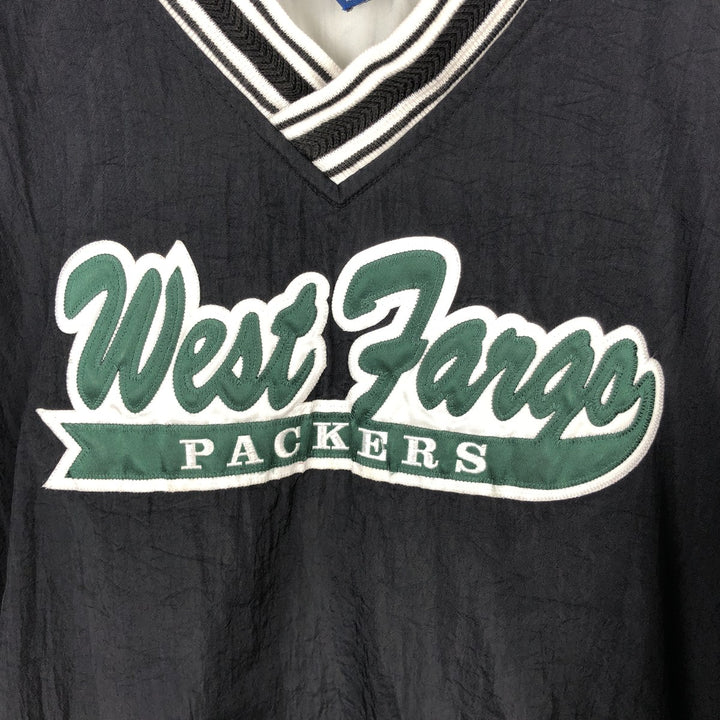 90'S Champion College V-Neck Nylon Pullover, Men's Size L (approx.), Vintage Nylon black type Vintage Second Hand
