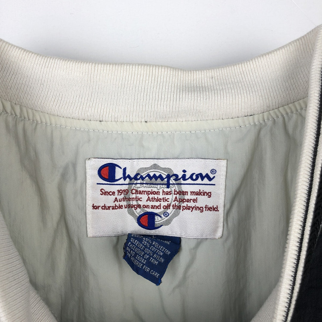 90'S Champion College V-Neck Nylon Pullover, Men's Size L (approx.), Vintage Nylon black type Vintage Second Hand