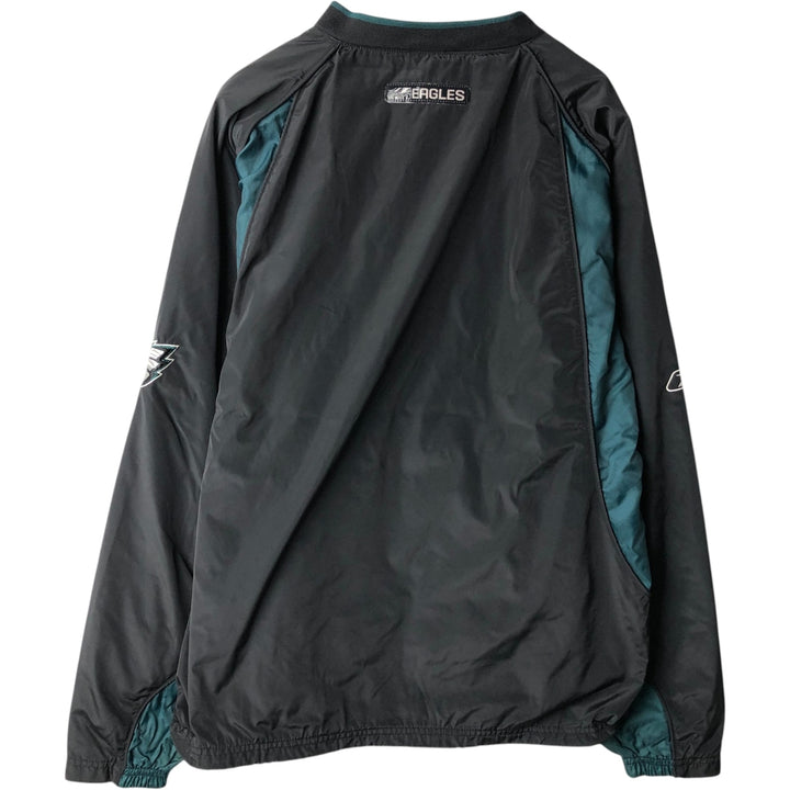 2000'S Reebok NFL Philadelphia Eagles V-neck Warm-up Pullover, Men's Size M (approx.) polyester black type Vintage Second Hand