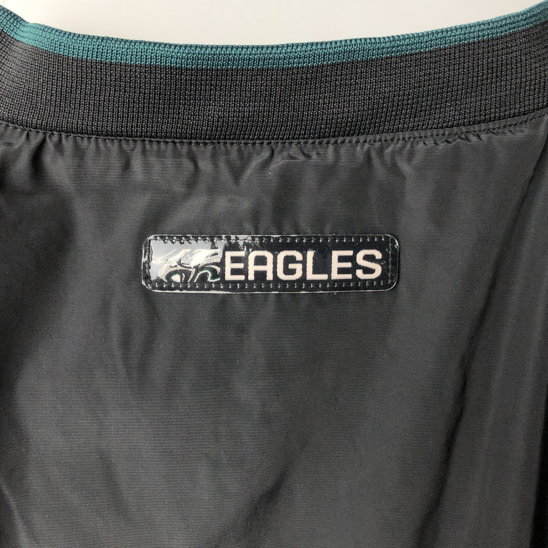 2000'S Reebok NFL Philadelphia Eagles V-neck Warm-up Pullover, Men's Size M (approx.) polyester black type Vintage Second Hand