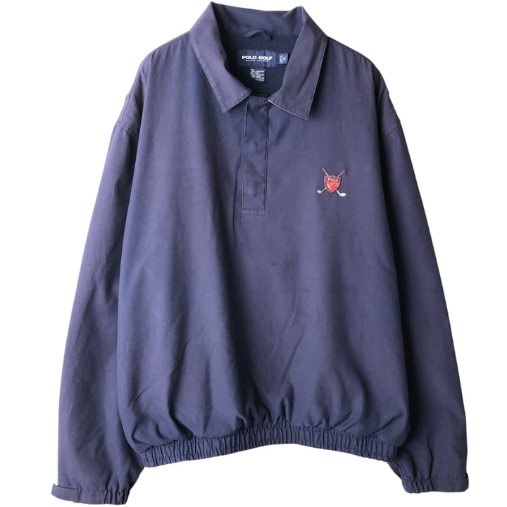 Ralph Lauren POLO GOLF Polo Golf Half Snap Warm-up Pullover Men's M polyester navy blue type Vintage Second Hand